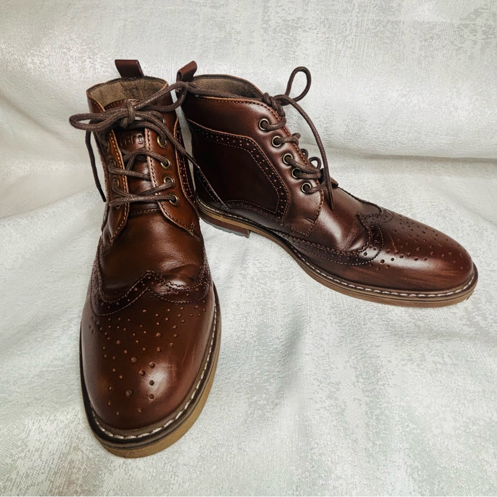 Brother Rich Brown Leather Ankle Boots